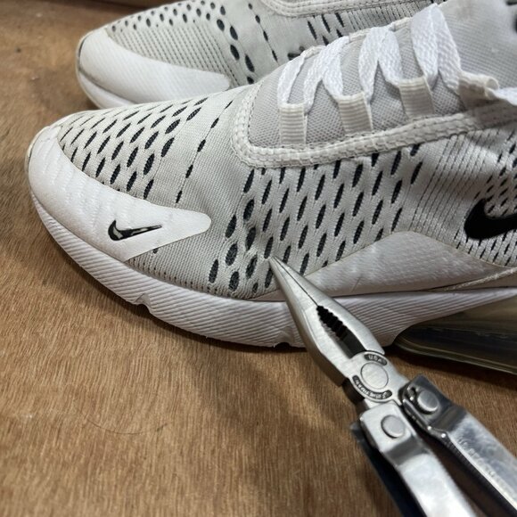 Nike Air Max 270 Women's Size 7.5 AH6789-100 White Black Running Athletic Shoes - Picture 5 of 12